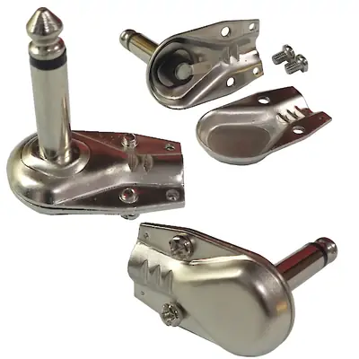 Detalles accesorios de Conector Ficha Mono Plug 6,5 Macho 90 Grados Metal