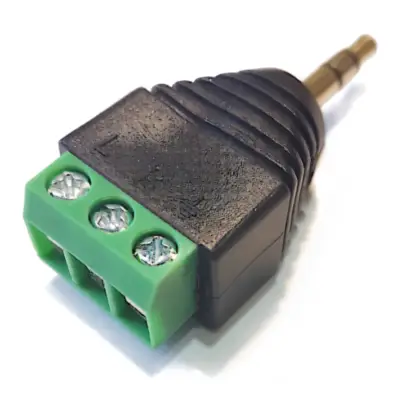 Conector Ficha Miniplug 3,5 Macho Estereo A Bornera