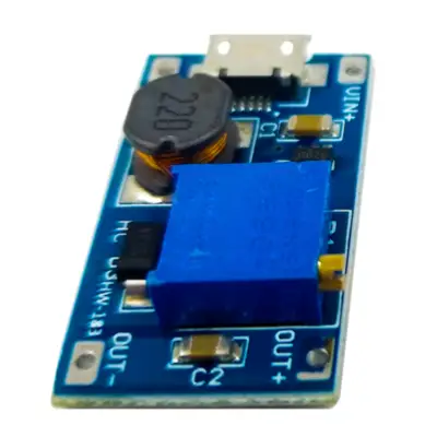 Detalles accesorios de Modulo Placa Dc-Dc Step-Up De 2-24V a 28V 2A Pldc370