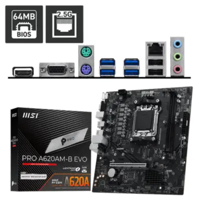 Detalles accesorios de Motherboard MSI PRO A620AM-B EVO AM5 DDR5