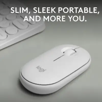 Detalles accesorios de Mouse Bluetooth Inalambrico Logitech M350 Pebble 2 2,4 Ghz + BT Blanco