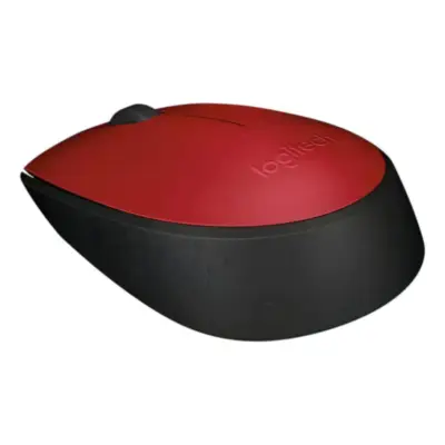Vista lateral de Mouse Inalambrico Logitech M170 Rojo