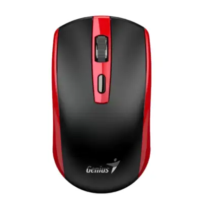 Vista lateral de Mouse Inalambrico Genius Eco-8150 Recargable Rojo