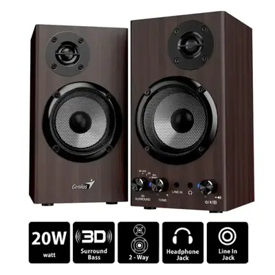 Detalles accesorios de Parlantes 220V Genius Sp-Hf520Bt Bt5.3 Marron 20W