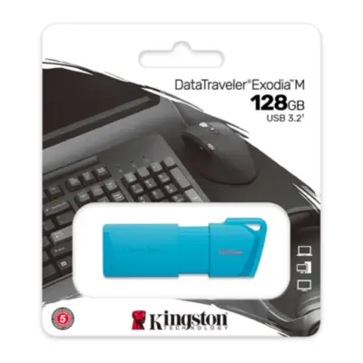 Detalles accesorios de Pendrive 128Gb Usb 3.2 Kingston Dtxm Exodia M Azul Neon
