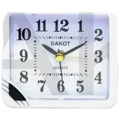 Vista lateral de Reloj Despertador 4 agujas Dakot A11 Negro vivo Blanco