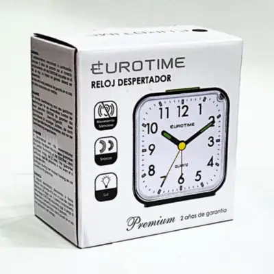 Detalles accesorios de Reloj Despertador 4 agujas Eurotime 71/8005.10 Movimiento Continuo