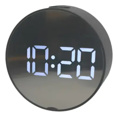 Vista lateral de Reloj Despertador Digital Led con espejo DT-6505