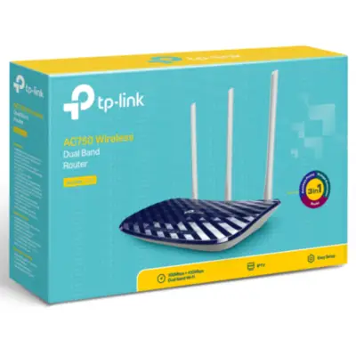 Detalles accesorios de Router Wifi 733Mbps Tp-Link Archer-C20 433Mbps + 300Mbps 4Pto 3Ant