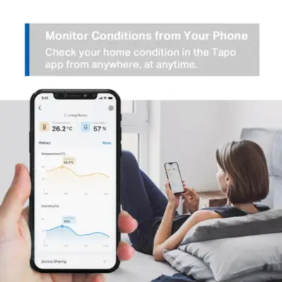 Detalles accesorios de Sensor Inteligente de Temperatura y Humedad TP-Link TAPO T315