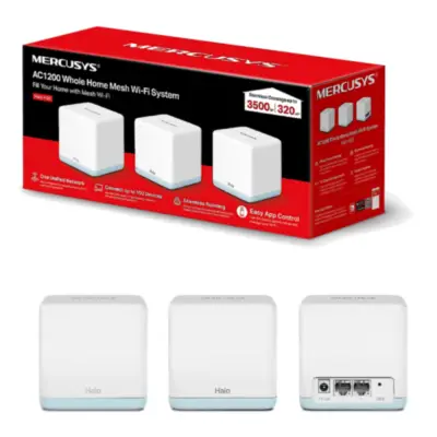 Detalles accesorios de Sistema Wi-Fi Mesh Mercusys Halo H30 AC 1200 Pack 3 Nodos