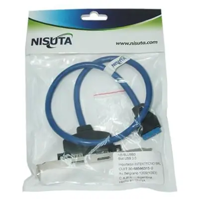 Detalles accesorios de Placa Slot Trasero Usb 3.0 Con 2 Salidas Nisuta Ns-Slusb3