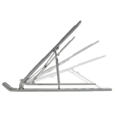 Vista lateral de Soporte Apoya Notebook / Tablet Plegable Nisuta NSCN6M Aluminio
