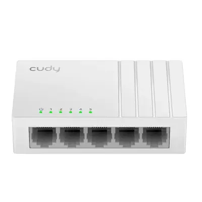 Vista lateral de Switch 5 Puertos 10/100 Cudy FS105D