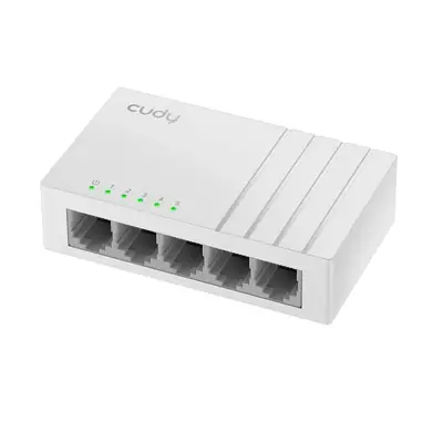 Vista lateral de Switch 5 Puertos Gigabit Cudy GS105U USB-C