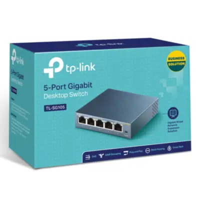 Detalles accesorios de Switch 5 Puertos Gigabit Tp-Link Tl-Sg105 Administrable