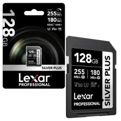 Detalles accesorios de Memoria SD 128Gb Lexar SDXC SILVER PLUS UHS-I