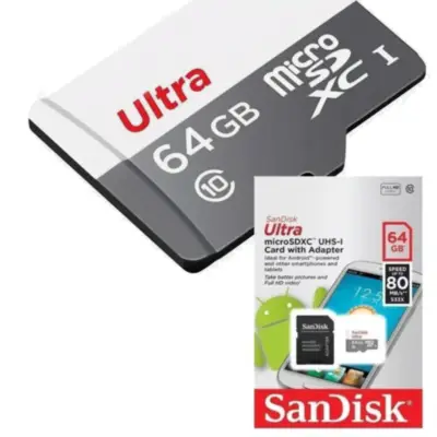 Detalles accesorios de Memoria MicroSD 64Gb Sandisk Ultra CL10 C/Adaptador 100 Mb/S
