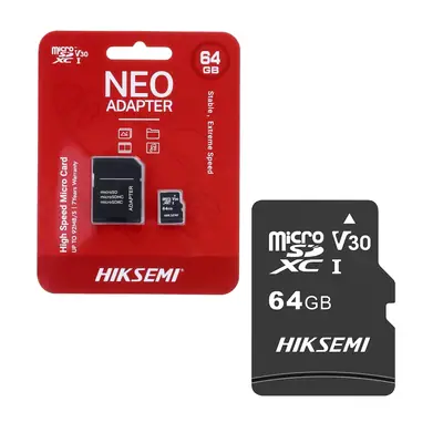 Detalles accesorios de Memoria Micro Sd 64Gb Hiksemi NEO Cl10 C/Adaptador