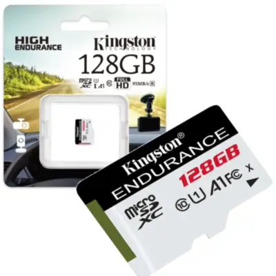 Detalles accesorios de Memoria MicroSD 128Gb Kingston High Endurance Especial Videovigilancia