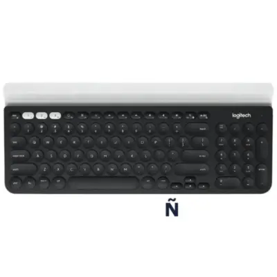 Vista lateral de Teclado Bluetooth + Inalambrico Logitech K780 Multi dispositivo Espanol