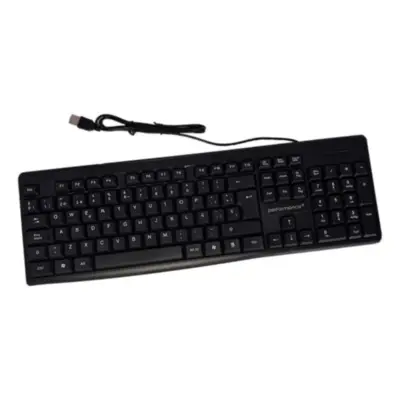 Vista lateral de Teclado + Mouse Usb Performance 213966 Espanol Negro