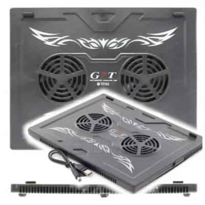 Vista lateral de Base Para Notebook Titan Ttc- G7Tz 15 Pulg 2 Ventiladores