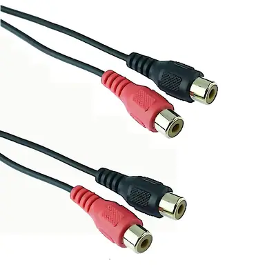 Vista lateral de Cable Rca Doble Hembra-Hembra 1,8 Mts Estandar
