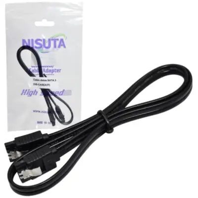 Detalles accesorios de Cable Sata Iii Datos 50Cm Con Trabas Nisuta