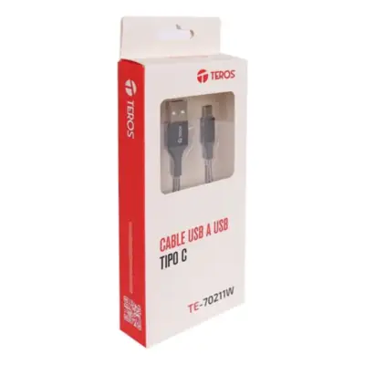Detalles accesorios de Cable Usb C Macho / A Macho 1 m Negro Carga Rapida 60W Teros