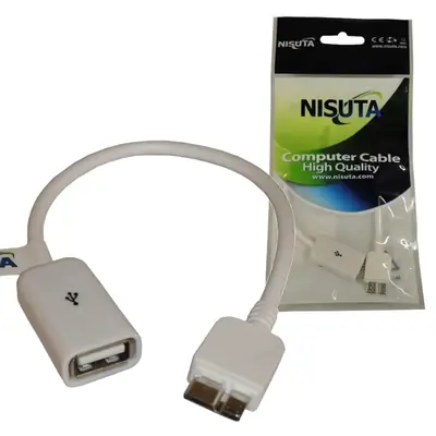 Vista lateral de Cable Usb 3.0 A Hembra / Micro-Usb-B Macho 0,1 Mts