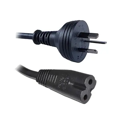 Vista lateral de Cable Poder Alimentacion 220V Tipo Ocho S/Tierra 1,5 Mts