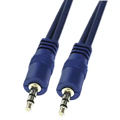 Vista lateral de Cable Miniplug 3,5 Estereo Macho-Macho 2 Mts Lujo