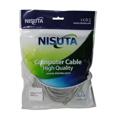Vista lateral de Cable De Red Patchcord Rj45 3 Mts Cat 5E Nisuta