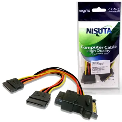 Detalles accesorios de Cable Sata Power (Sata Macho A 2 Sata Hembra + 1 Molex Hemb)