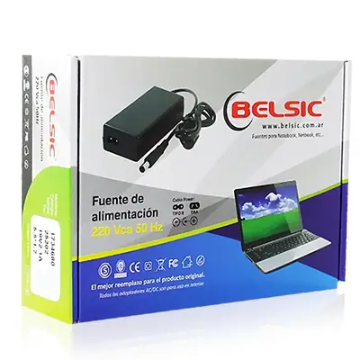 Detalles accesorios de Fuente 19 V 3,42 A Ficha 4,75 X 1,7 Mm Belsic 24140 Cargador P/Notebook