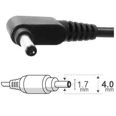 Vista lateral de Fuente 20 V 3,25 A Belsic 24278 Cargador P/Notebook Ficha 4,0 X 1,7 Mm