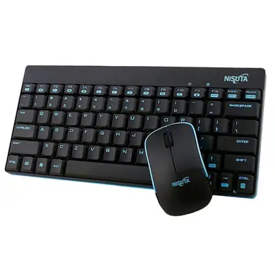 Vista lateral de Kit Teclado Y Mouse Nisuta Inalambrico Compacto Espanol