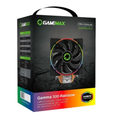 Detalles accesorios de Cooler Socket 115X 1200 1366 1700 1851 Gamemax Gamma 500