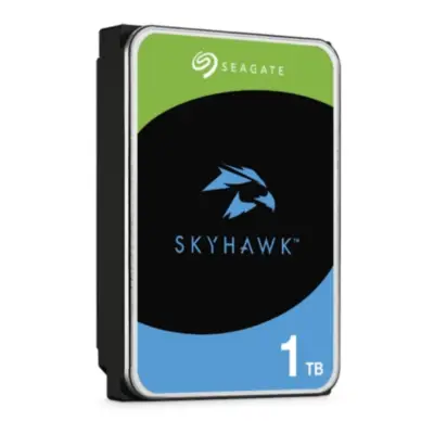 Vista lateral de Disco Rigido 1 Tb Seagate Sata 6 Skyhawk 256Mb