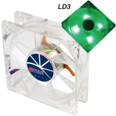 Fan 80Mm Luz Led Verde 3Pin+Adpt 2000Rpm Ruleman Titan