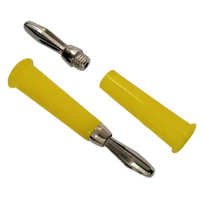 Detalles accesorios de Ficha Banana Plug Macho Estandar Amarillo