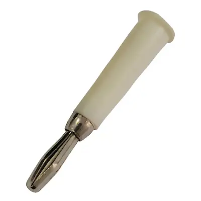 Ficha Banana Plug Macho Estandar Blanco