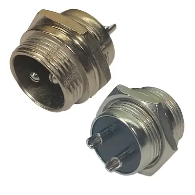Detalles accesorios de Ficha Conector Gx16 2 Pines Macho Aviacion A Chasis