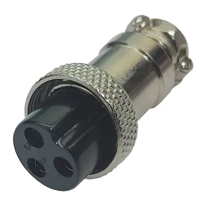 Ficha Conector Gx16 3 Pines Hembra Aviacion A Cable