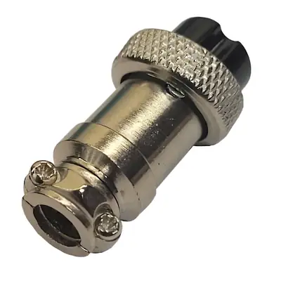 Vista lateral de Ficha Conector Gx16 3 Pines Hembra Aviacion A Cable