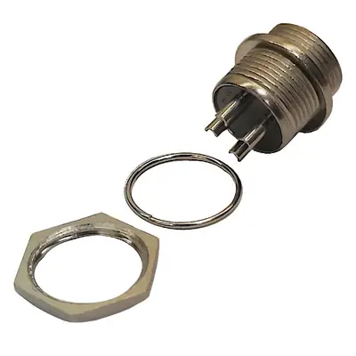 Vista lateral de Ficha Conector Gx16 4 Pines Macho Aviacion A Chasis