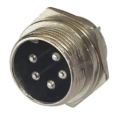 Ficha Conector Gx16 5 Pines Macho Aviacion A Chasis