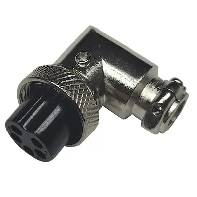 Ficha Conector Gx16 5 Pines Hembra Aviacion A Cable 90 Grados