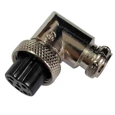 Ficha Conector Gx16 6 Pines Hembra Aviacion A Cable 90 Grados